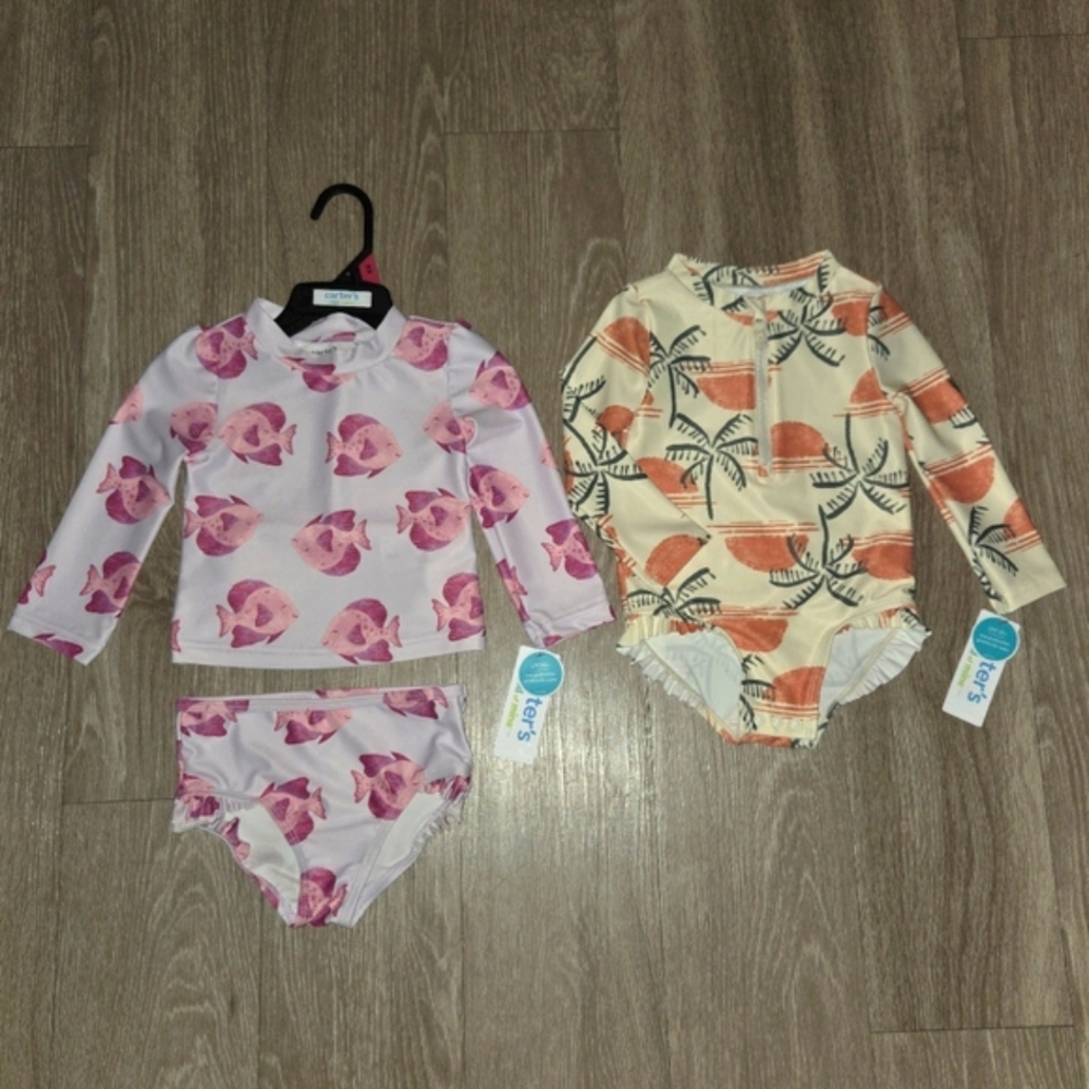 NEW Carter's Rashguard Swimwear 3 Piece Lot